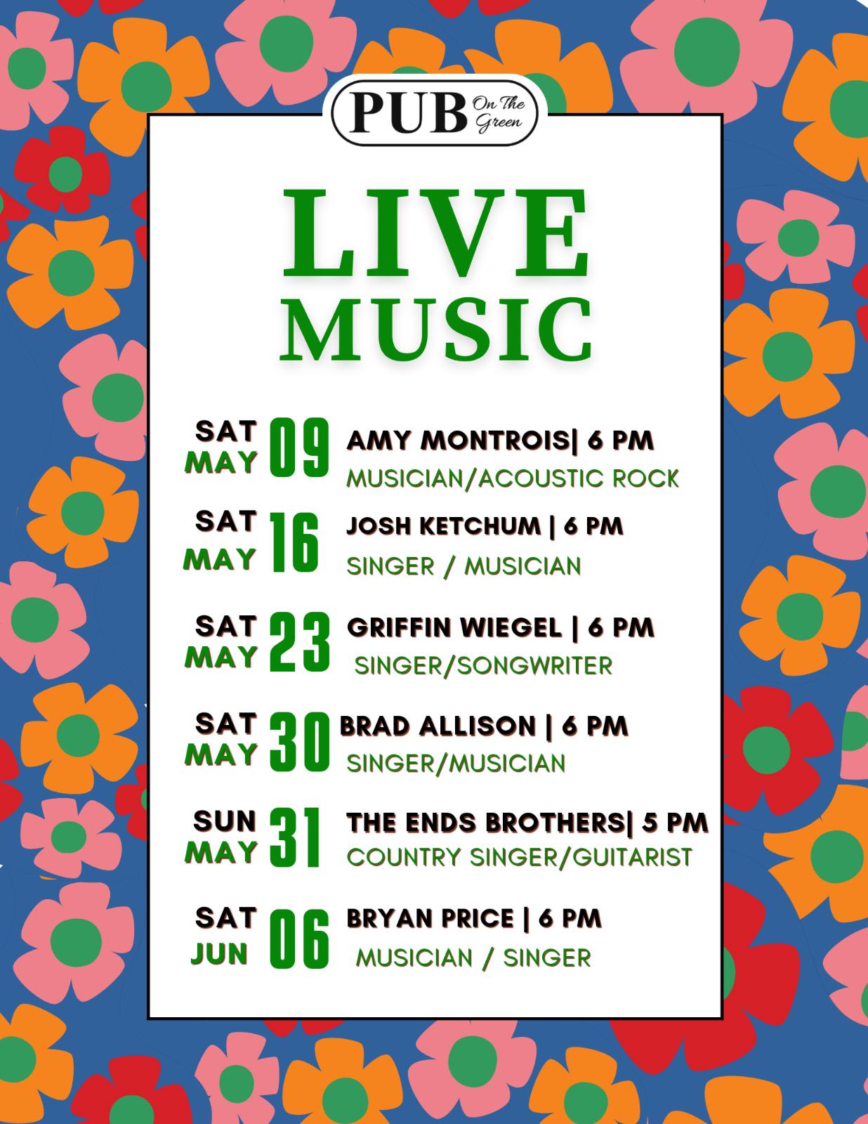 Live Music Schedule
